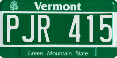 VT license plate PJR415