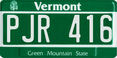 VT license plate PJR416