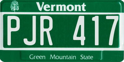 VT license plate PJR417