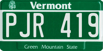 VT license plate PJR419