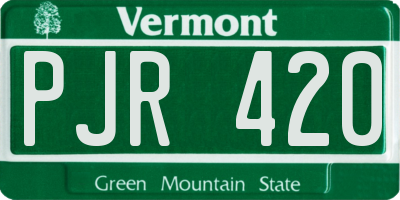 VT license plate PJR420