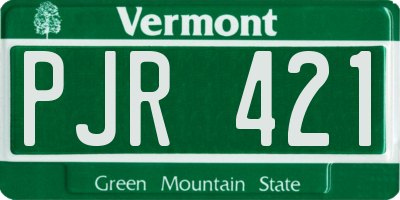 VT license plate PJR421