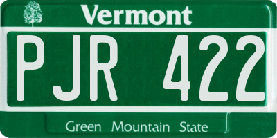 VT license plate PJR422