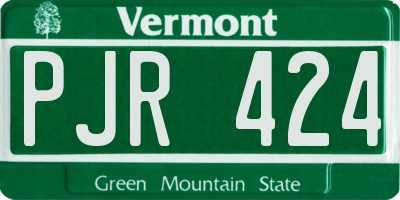 VT license plate PJR424
