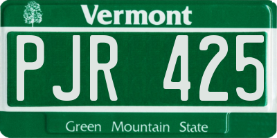 VT license plate PJR425