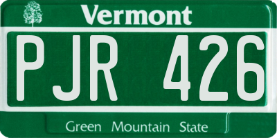 VT license plate PJR426