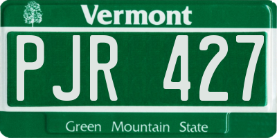 VT license plate PJR427