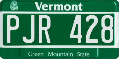 VT license plate PJR428