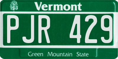 VT license plate PJR429