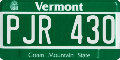 VT license plate PJR430