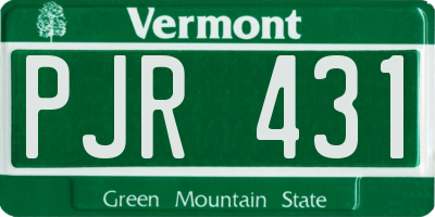 VT license plate PJR431