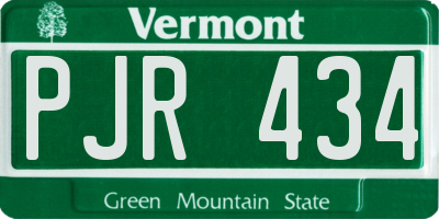 VT license plate PJR434