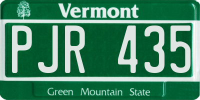 VT license plate PJR435