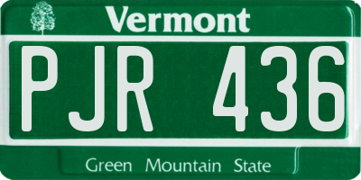 VT license plate PJR436