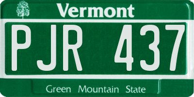 VT license plate PJR437