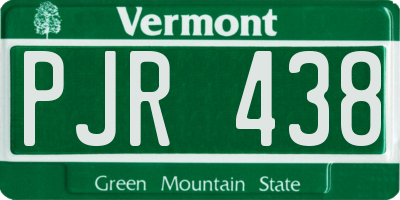 VT license plate PJR438