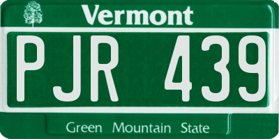 VT license plate PJR439