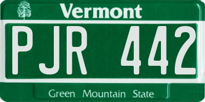 VT license plate PJR442