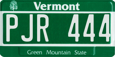 VT license plate PJR444
