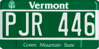 VT license plate PJR446