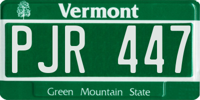 VT license plate PJR447