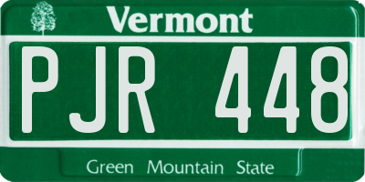 VT license plate PJR448