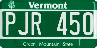 VT license plate PJR450