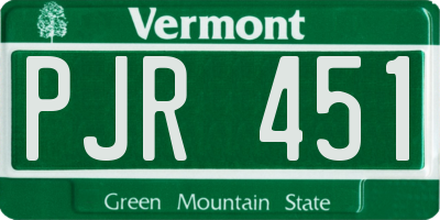 VT license plate PJR451