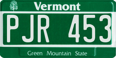 VT license plate PJR453