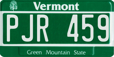 VT license plate PJR459