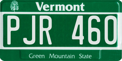 VT license plate PJR460