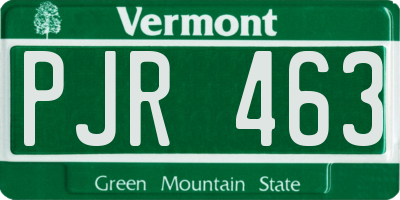 VT license plate PJR463