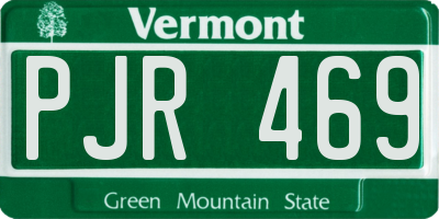 VT license plate PJR469
