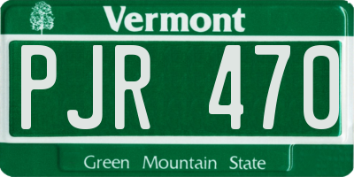 VT license plate PJR470