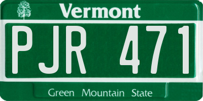 VT license plate PJR471