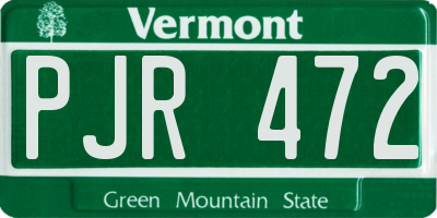 VT license plate PJR472