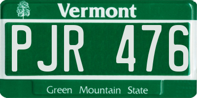 VT license plate PJR476