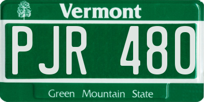VT license plate PJR480
