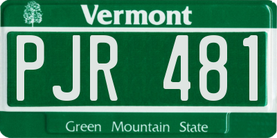 VT license plate PJR481