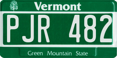 VT license plate PJR482