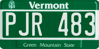 VT license plate PJR483
