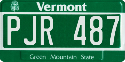 VT license plate PJR487