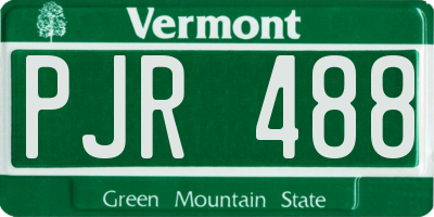 VT license plate PJR488