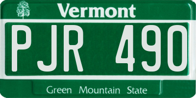 VT license plate PJR490