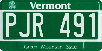 VT license plate PJR491