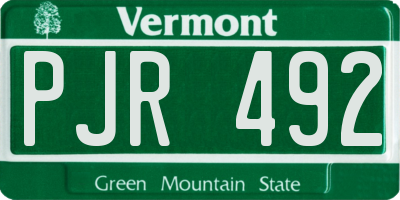 VT license plate PJR492