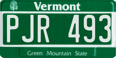 VT license plate PJR493