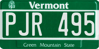 VT license plate PJR495