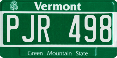 VT license plate PJR498