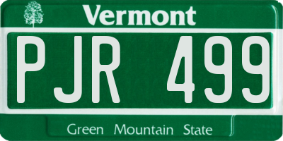 VT license plate PJR499